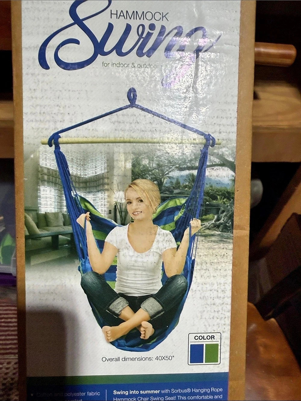 Sorbus Hammock Swing in Blue & Green